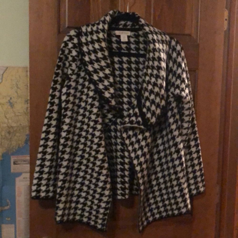 Ellen Tracy Wool-blend Houndstooth Jacket